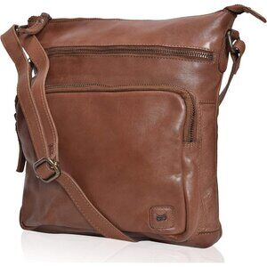 Leather Crossbody Bag Women Handmade Vintage Trendy Zipper Space